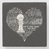 Füllen Sie Ihre herzweißen Buchstaben aus Steinuntersetzer (Vorderseite)