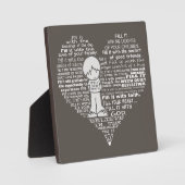 Füllen Sie Ihre herzweißen Buchstaben/dunkelbraun. Fotoplatte (Vorderseite)