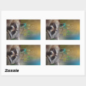 Füllen Sie Ihren Cup of Life Raccoon Motivierend Z Rechteckiger Aufkleber (Blatt)