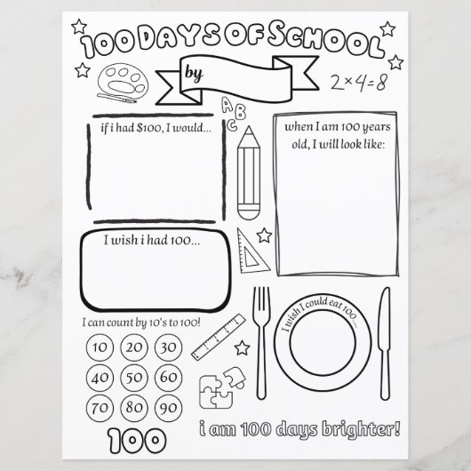 Füllen Sie Leer 100 Tage der Schule (Vorderseite)
