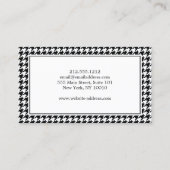 Füller Feder Logo mit Houndstooth-Muster Visitenkarte (Rückseite)