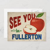 Fullerton California Apple - Vintage Travel Postkarte (Vorne/Hinten)