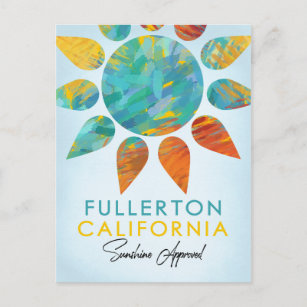 Fullerton California Sunshine Travel Postkarte