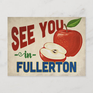 Fullerton Kalifornien Apfel - Vintage Reise Postkarte