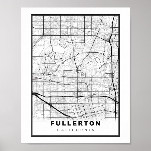 Fullerton Karte Poster (Vorne)