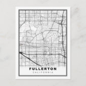 Fullerton Map Feiertagspostkarte (Vorderseite)