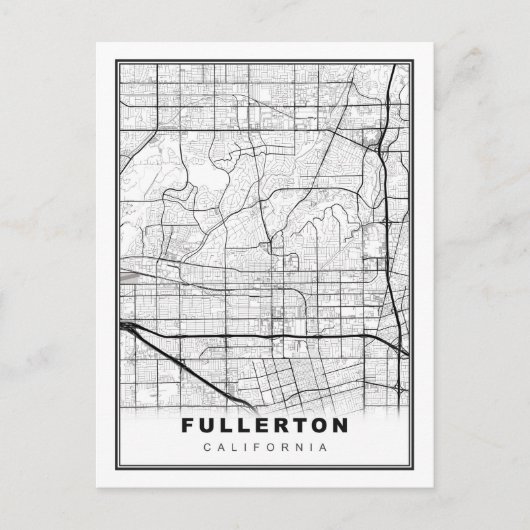 Fullerton Map Feiertagspostkarte (Vorderseite)