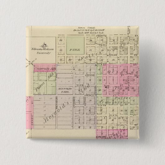 Fullerton und Genua, Nebraska Button (Vorderseite)