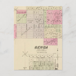 Fullerton und Genua, Nebraska Postkarte
