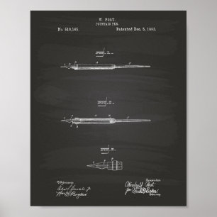 Füllfederhalter 1893 Patent Kunst Schultafel Poster