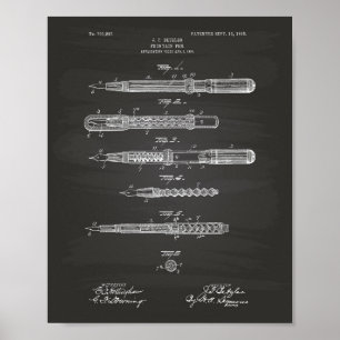 Füllfederhalter 1905 Patent Kunst Tafelbild Poster