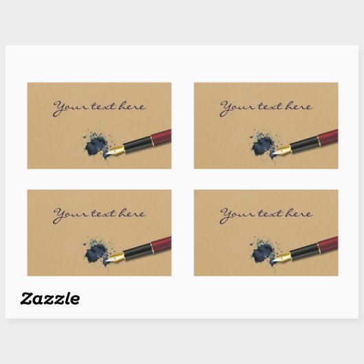 Füllfederhalter mit Tintenlot - Aufkleber (Blatt)