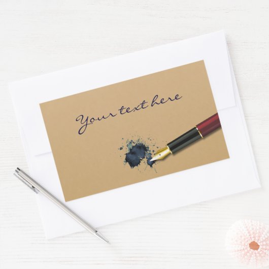 Füllfederhalter mit Tintenlot - Aufkleber (Umschlag)