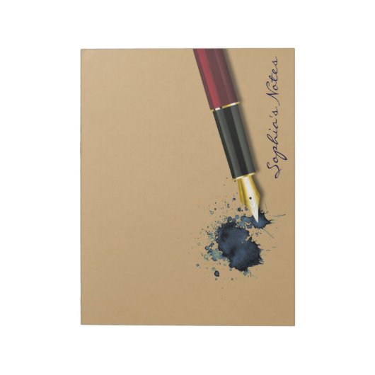 Füllfederhalter mit Tintenlot - Notepad Notizblock (Rotiert)