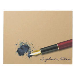 Füllfederhalter mit Tintenlot - Notepad Notizblock