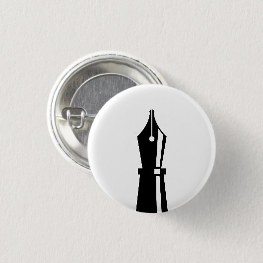 "Füllfederhalter-" Piktogramm-Knopf Button (Vorne & Hinten)