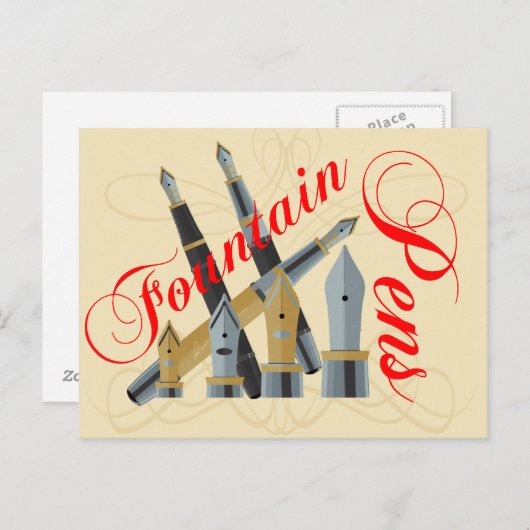 Füllfederhalter Postkarte (Vorne/Hinten)