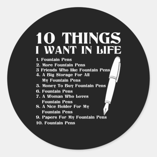 Füllfederhalter Runder Aufkleber (Vorderseite)