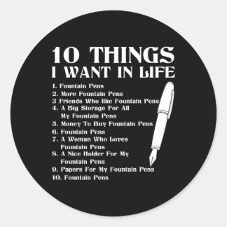 Füllfederhalter Runder Aufkleber