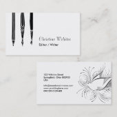 Füllfederhalter-Spulen-Verfasser-Autor blühen Visitenkarte (Vorne/Hinten)