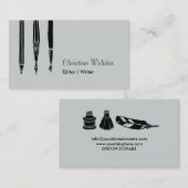 Füllfederhalter-Spulen-Verfasser-Autor Visitenkarte (Vorne/Hinten)