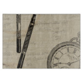 Füllfederhalter und Watchface mit Anmerkungen Schneidebrett (Vorderseite)