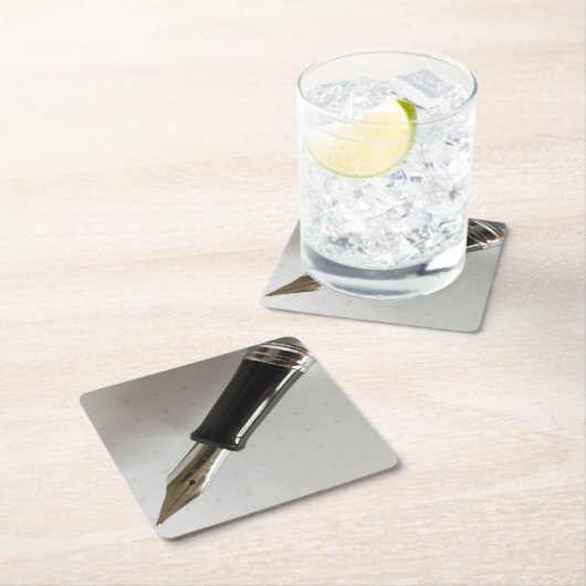 Füllhalter Rechteckiger Pappuntersetzer (Vor Ort)