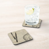 Füllhalter und Watchface mit Notizen Getränkeuntersetzer (Rechte Seite)