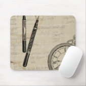 Füllhalter und Watchface mit Notizen Mousepad (Mit Mouse)