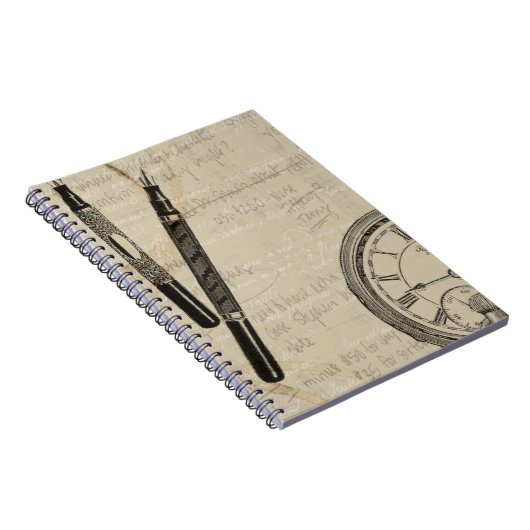 Füllhalter und Watchface mit Notizen Notizblock (Rechte Seite)