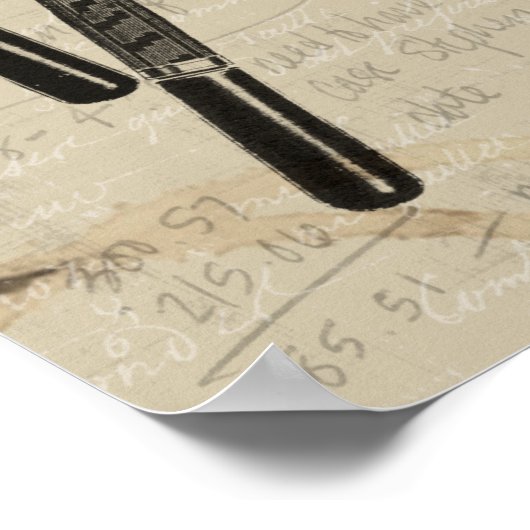 Füllhalter und Watchface mit Notizen Poster (Ecke)