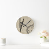 Füllhalter und Watchface mit Notizen Runde Wanduhr (Zuhause)