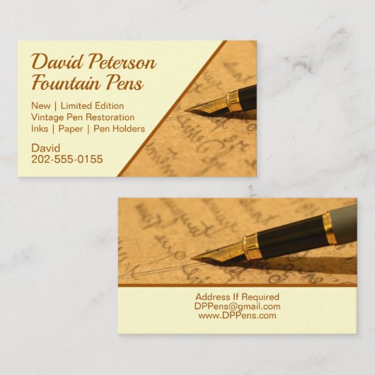 Füllhalter Visitenkarte (Vorne/Hinten)