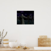 Fullmoon bei Stonehenge Poster (Küche)