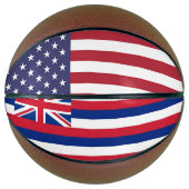 Fullsize Basketball mit Flag Hawaii, USA (Vorderseite)