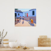 Füllung von Wassereimern Rajasthan Indien Poster (Küche)