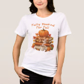 Fully Booked for Fall Books Coffee Reading Pumpkin Tri-Blend Shirt (Vorderseite)