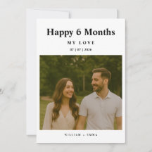 Fully Custom 6 Month Anniversary Card for Couple