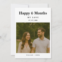 Fully Custom 6 Month Anniversary Card for Couple