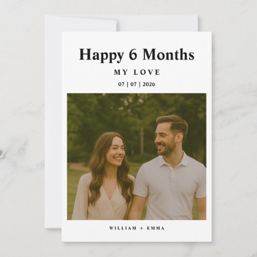 Fully Custom 6 Month Anniversary Card for Couple (Vorderseite)