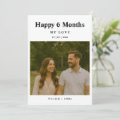 Fully Custom 6 Month Anniversary Card for Couple (Stehend Vorderseite)