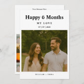 Fully Custom 6 Month Anniversary Card for Couple (Vorne/Hinten)