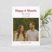 Fully Custom 6 Month Anniversary Card for Couple (Stehend Vorderseite)