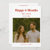Fully Custom 6 Month Anniversary Card for Couple (Vorne/Hinten)