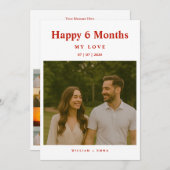 Fully Custom 6 Month Anniversary Card for Couple (Vorne/Hinten)