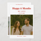 Fully Custom 6 Month Anniversary Card for Couple (Vorne/Hinten)