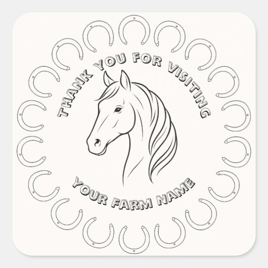 Fully Custom Horse Farm Stickers (Vorderseite)