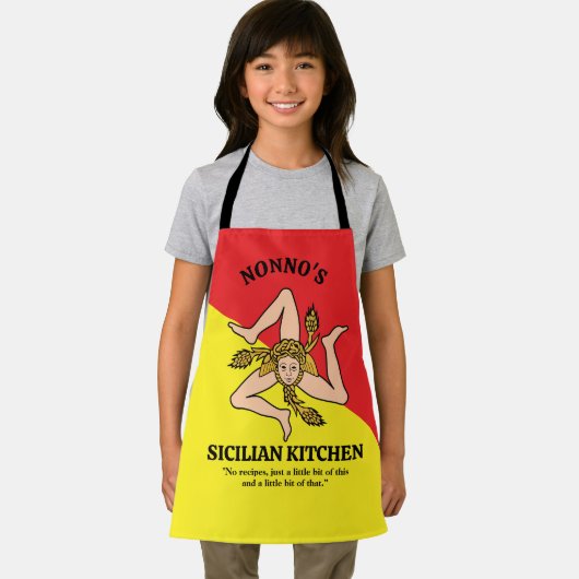 Fully Custom Wording Flag Sicily Sicilian Apron Schürze (Insitu)