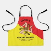 Fully Custom Wording Flag Sicily Sicilian Apron Schürze (Vorderseite)