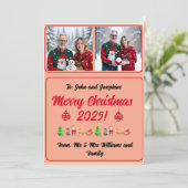 Fully Customisable 2 Photo Traditional Xmas Card (Stehend Vorderseite)